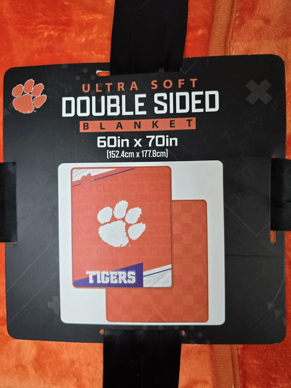 NCAA Clemson Tigers Reversible Throw Blanket 60